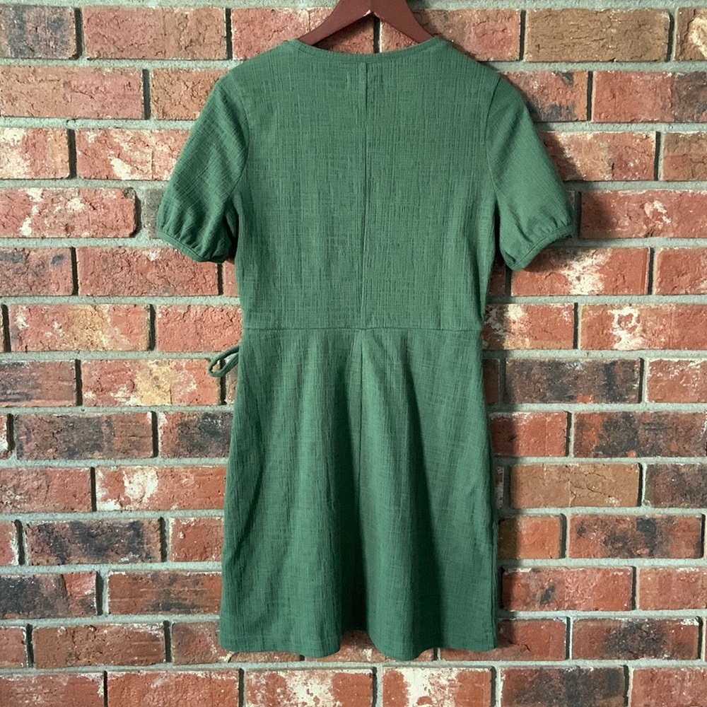 Madewell Olive Green Short Sleeve Wrap Dress - Picture 8 of 9